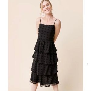 Francesca’s Dannie Tiered Clip Dot Midi Dress